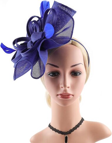 قبعات Bubbmi Lady Flower Fascinators مع عصابة رأس ومشابك in Kuwait