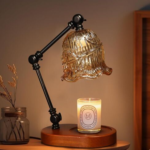 Candle Warmer Lamp, Dimmable Candle Lamp Warmer with Flexible Arm for Customizable Angles, Timer, Bedroom Living Room Home Decor Wax Melt Warmer, Gifts for Mom, with 2 Bulbs in Saudi Arabia