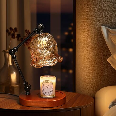 Candle Warmer Lamp, Dimmable Candle Lamp Warmer with Flexible Arm for Customizable Angles, Timer, Bedroom Living Room Home Decor Wax Melt Warmer, Gifts for Mom, with 2 Bulbs in Saudi Arabia