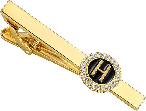 HAWSON 2.2 Inch Tie Clips for Men 18K Gold Color (A-Z Initial) for Men's Fashion Accessories Wedding Day Wearing,Men’s Jewelry or Gifts for Him,Birthday Anniversary in Kuwait