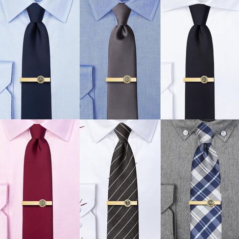 HAWSON 2.2 Inch Tie Clips for Men 18K Gold Color (A-Z Initial) for Men's Fashion Accessories Wedding Day Wearing,Men’s Jewelry or Gifts for Him,Birthday Anniversary in Kuwait