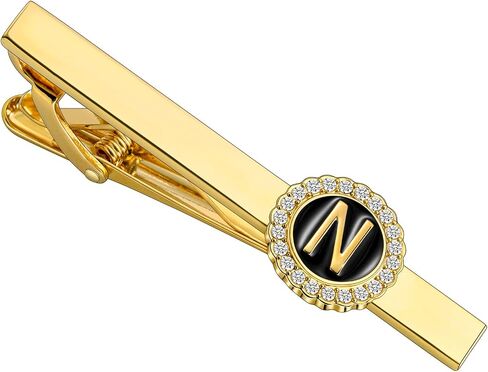HAWSON 2.2 Inch Tie Clips for Men 18K Gold Color (A-Z Initial) for Men's Fashion Accessories Wedding Day Wearing,Men’s Jewelry or Gifts for Him,Birthday Anniversary in Kuwait