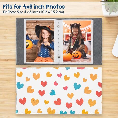 Photo Album 4x6, 68 Pockets 4" x 6" Small Mini Capacity Premium Vegan Leather Cover, Wallet Photo Album for Kids Boy Girls Family Wedding (Love) in Kuwait