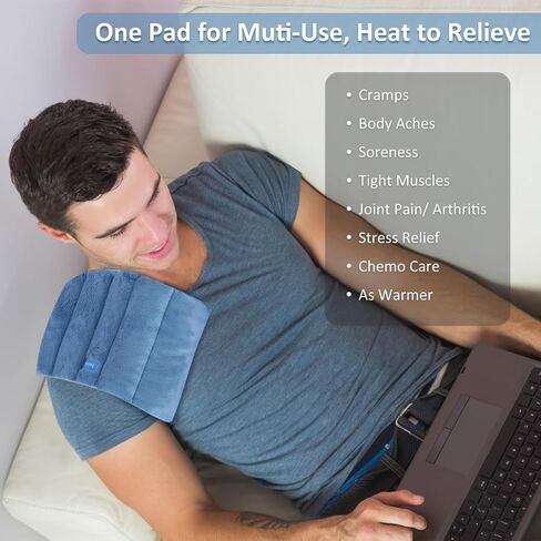 SuzziPad Heating pad Microwavable, 6.5x12" Reusable Heat Pads for Pain Relief, Moist Heating Pads for Cramps, Muscle Ache, Joints, Back Pain, Neck, Shoulder, Warmer Heat Pack (Purple) in Kuwait