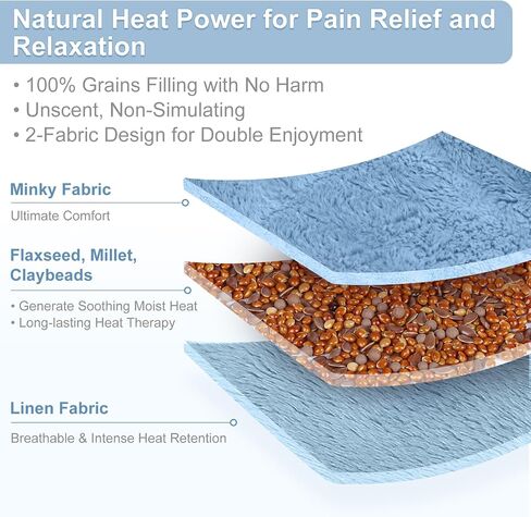 SuzziPad Heating pad Microwavable, 6.5x12" Reusable Heat Pads for Pain Relief, Moist Heating Pads for Cramps, Muscle Ache, Joints, Back Pain, Neck, Shoulder, Warmer Heat Pack (Purple) in Kuwait