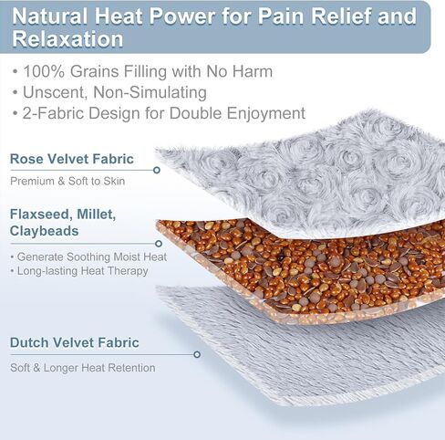 SuzziPad Heating pad Microwavable, 6.5x12" Reusable Heat Pads for Pain Relief, Moist Heating Pads for Cramps, Muscle Ache, Joints, Back Pain, Neck, Shoulder, Warmer Heat Pack (Purple) in Kuwait