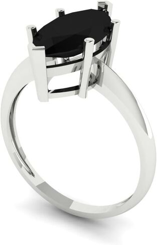 2.5 ct Marquise Cut Natural Onyx 18K Yellow Gold Solitaire Wedding Engagement Bridal Promise Ring in Saudi Arabia