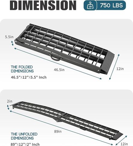 Truck Ramps 7.5FT ATV Loading Ramps for Pickup Trucks Shed Ramps with Straps 1500LBS Aluminum Ramps for Lawn Mower 2PCS 89 * 12" Snowmobile Car Ramps Silver Motorcycle Accessories with Handle Buckle in Saudi Arabia