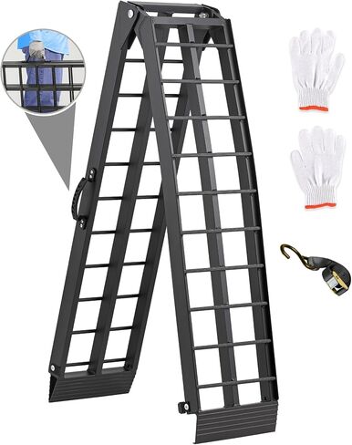 Truck Ramps 7.5FT ATV Loading Ramps for Pickup Trucks Shed Ramps with Straps 1500LBS Aluminum Ramps for Lawn Mower 2PCS 89 * 12" Snowmobile Car Ramps Silver Motorcycle Accessories with Handle Buckle in Saudi Arabia