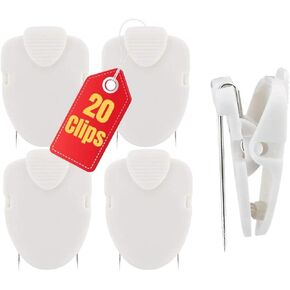 1InTheOffice Cubicle Clips for Fabric Walls, White, 20/Pack (White)