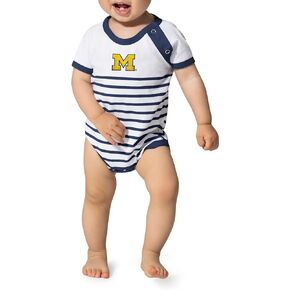 NCAA Striped Bodysuit with Shoulder Snap and Embroidered Logo -Infant Sizes 0-3M 6M 12M 18M