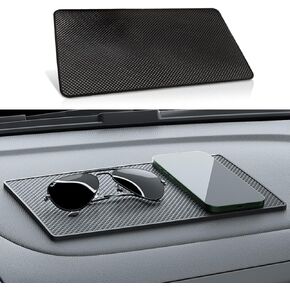 Car Dashboard Anti-Slip Mat, 10.6"×5.9" Universal Car Dash Sticky Rubber Mat, Multifunctional Non-Slip Adhesive Pad Auto Dash Gripping Mat for Cell Phones, Keys, Coins, Sunglasses (Car Textures)