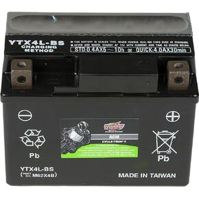 Interstate Batteries YTX4L-BS 12V 3Ah Powersports Battery 50CCA AGM Rechargeable Replacement for BRP, Honda, KTM Motorcycles, Scooters, ATVs (CYTX4L-BS)