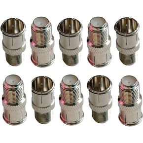 iMBAPrice (10 Pack F-Jack to F-Quick Push On Plug F-pin Coaxial Quick Connect Adapter on coaxial Cables for Connection to Device Like Cable Modern, TVs and Satellite Receivers