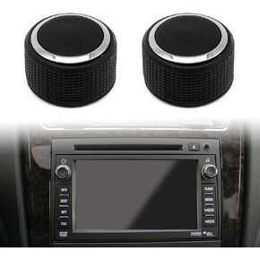 2 Pcs Rear Radio Audio Volume Control Knob Dial Tuner Compatible with 07-13 Chevy Tahoe Chevrolet Silverado GMC Acadia Sierra Denali Yukon GM Radio Repair Kit Replacement 22912547