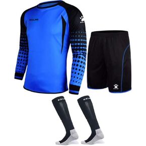 KELME Soccer Goalie Jersey Padded Uniform Kit - Goalkeeper Jersey, Shorts, Socks - Mens Football Padded Shirt Kids/Adult Size in Kuwait