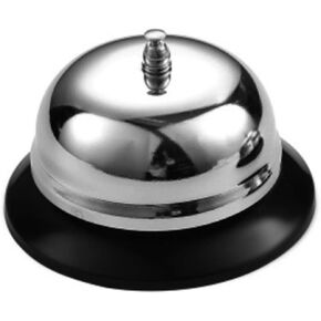 iRIIRIO 1pc Desk Service Ring Bell Metal Call Bell Desk Bell Service Bell for Hotel School Restaurant Reception Area Hospital Warehouses(Silver)