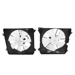 TYFYB 2pcs Left+Right Side Radiator Cooling Fan Set w/Blade Motor Shroud for 2013-2017 Honda Accord #386155A2A01, 190155A2A01, 190155A2A01-PFM,OE Replacement, Push or Pull Type