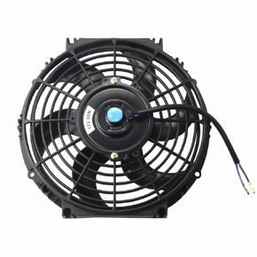12 Inch 12" Black Universal Electric Radiator Slim Fan 12V 80W High Performance Cooling Push Pull w/Mounting Kit 1PCS