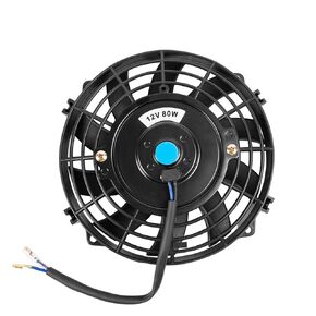 12 Inch 12" Black Universal Electric Radiator Slim Fan 12V 80W High Performance Cooling Push Pull w/Mounting Kit 1PCS