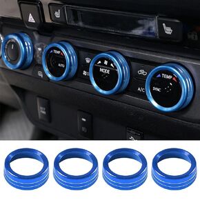 Air Conditioner AC Switch Audio CD Button Knob Cover Trim Compatible with Toyota Tacoma 2016 2017 2018 2019 2020 2021 (A, Red)
