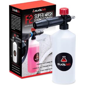 Suds Lab F2 Super Wash Foam Cannon, Adjustable Foam Nozzle, Quick Connect to any Pressure Washer, Clean Dirt and Dust, Home Car Washing