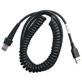 Coiled USB Cable 1900G-HD 1900G-SR 1902G-HD 1300G 1400G Barcode Scanner USB Cables for Honeywell (3M / 9FT Coiled USB Port)