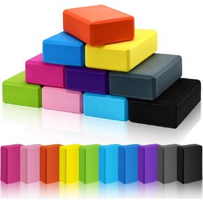 10 Pcs Foam EVA Yoga Blocks Lightweight Yoga Bricks Non Slip Supportive Foam Blocks Yoga Prop Accessories for Yoga Pilates Stretching and Meditation Women Men Yogi Yoga Beginners