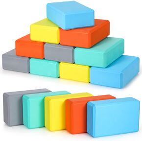 Leitee 15 Pcs Yoga Blocks Yoga Foam Exercise Blocks EVA Foam Yoga Blocks High Density Yoga Brick Foam Blocks Yoga Brick Foam Blocks Non Slip Surface for Exercise Pilates General Fitness and Workouts in Saudi Arabia
