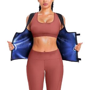 Junlan Waist Trainer Vest for Women Working Out Zipper Sweat Saun Suit
