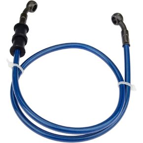 Mtsooning 60cm Universal Braided Steel Line, Motorcycle Hydraulic Brake Hoses Clutch Oil Tubes Pipes Replacement for Dirt Bike ATV Moped Scooter and Banjo Bolt(Blue)