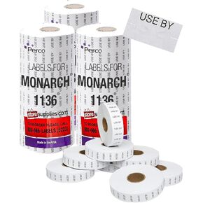 "Best by" Labels for Monarch 1136 Price Gun – 8 Rolls, 14,000 Marking Labels