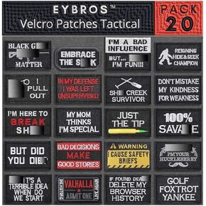 Tactical Morale Patch, 20 Bundle-Set, Military Patches Funny for Backpacks Hat Army Gears Etc.