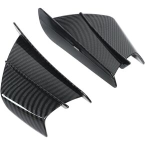 Motorcycle Wind Wing,1 Pair Motorcycle Aerodynamic Wing Carbon Fibre Style Side Fairings Winglets Universal Fit