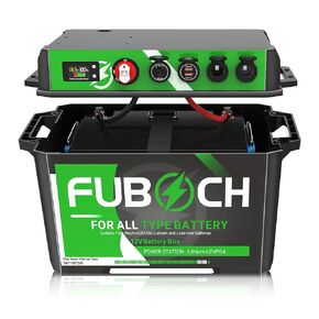 صندوق بطارية ذكي FUBOCH، علبة بطارية 12 فولت مع منفذ Qc3.0 من النوع C، مقبس سيارة أندرسون، متعدد الوظائف، الفولتميتر للسيارة البحرية RV متوافق مع معظم أنواع ومجموعات البطاريات (البطارية غير متضمنة) in Kuwait