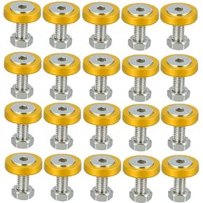 Motoforti 20 Pcs Car Motorcycle Black M6 Fender Bumper Washer Bolt Nuts Kit Aluminum Alloy Engine Bay Fastener