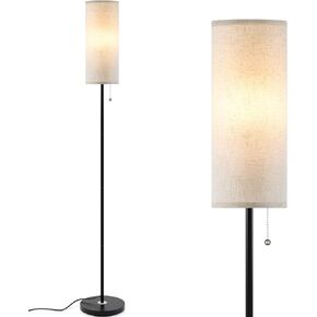 Floor Lamp for Living Room, 3 Color Temperature Modern Standing Lamps, Minimalist Pole Lamp Tall Lamps for Bedroom, Living Room, Office, Kids Room, Reading,Black Lampshade