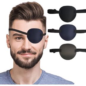 3PCS Eye Patch Medical Adjustable Eye Patches for Adults Treat Lazy Eye Left Right Eyes Cosplay Costume