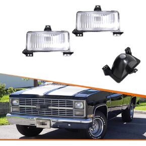 ADIIL Smoked Black Lens Front Turn Signal Lights front Bumper Parking Lamps For 1983-87 Chevrolet GMC Pickup Truck