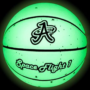 Official Space Basketball Space Flight 1" Leather Game Ball, Indoor/Outdoor Court, Full Size Kids & Adult Size 7, 29.5" Space & Stars