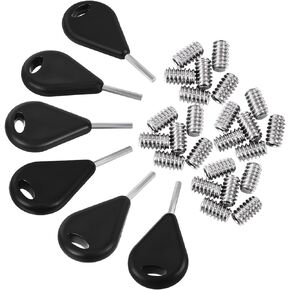 Tandefio 6 Pcs Surf Fin Key Surfing Surf Fin Key with 24 Pcs Fin Screws Universal Hexagon Surfboard Fin Key Replacement for Surfing Board Accessory