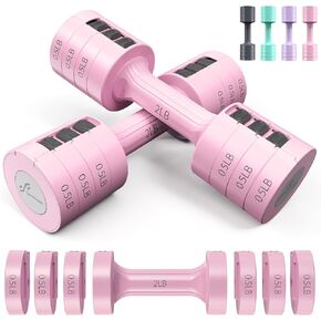 Adjustable Dumbbells Hand Weights Set: Sportneer 1 Pair 4 6 8 10lb (2-5lb Each) Free Weights Fast Adjust Dumbbell Weight Set of 2 for Women Men Home Gym Workout Strength Training Equipments