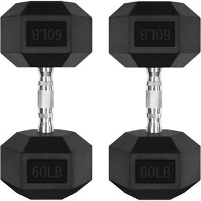 RitFit 5-300LBS Rubber Encased Hex Dumbbell Sets with Optional Rack for Home Gym, Coated Hand Weights for Strength Training, Workouts