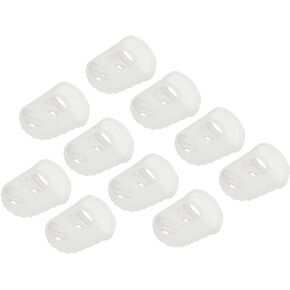 YOKIVE 10 Pcs Fingertip Protector Silicone Fingertip Covers | Protect Fingers, Great for Playing Guitar, Sewing, Cutting (Transparent, 28mm/1.1-inch)