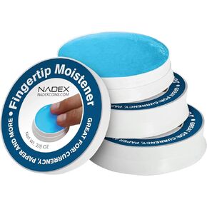12 قطعة من وسادات مرطبة بأطراف الأصابع من نادكس، باللون الأزرق - مضادة للانزلاق لعد الفواتير النقدية وفصل المستندات - مرطب للأصابع غير سام وعديم الرائحة وعديم الرائحة للمكتب/المنزل in Kuwait