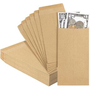 مظاريف نقود للنقود، 520 مغلفًا ورقيًا بني كرافت مناسبة لـ 100 ظرفًا لتحدي توفير المال، مظاريف نقدية ذاتية اللصق للعملات المعدنية والنقود وبطاقات الائتمان (6.5 بوصة × 3.5 بوصة) in Kuwait