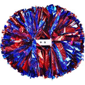 2 Pack Cheerleading Pom Poms with Handle for Team Spirit Sports Dance， Cheerleader Cheering Squad Pompoms for Boy Girl School Sports Games Team Spirit Cheer