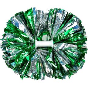 2 Pack Cheerleading Pom Poms with Handle for Team Spirit Sports Dance， Cheerleader Cheering Squad Pompoms for Boy Girl School Sports Games Team Spirit Cheer