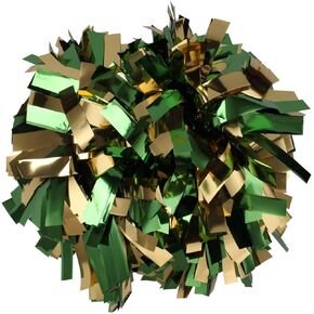 Metallic Cheerleader Cheerleading Pom Poms 6 inch 1 Pair 2 Pieces (Teal/Silver)