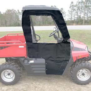 QYMOTO Soft Cab Enclosure Side Doors Left and Right for Hisun 400 UTV, Coleman UT400,900D Heavy Duty Soft Doors with Zipper-open Window for Hisun Sector 400,Massimo MSU400